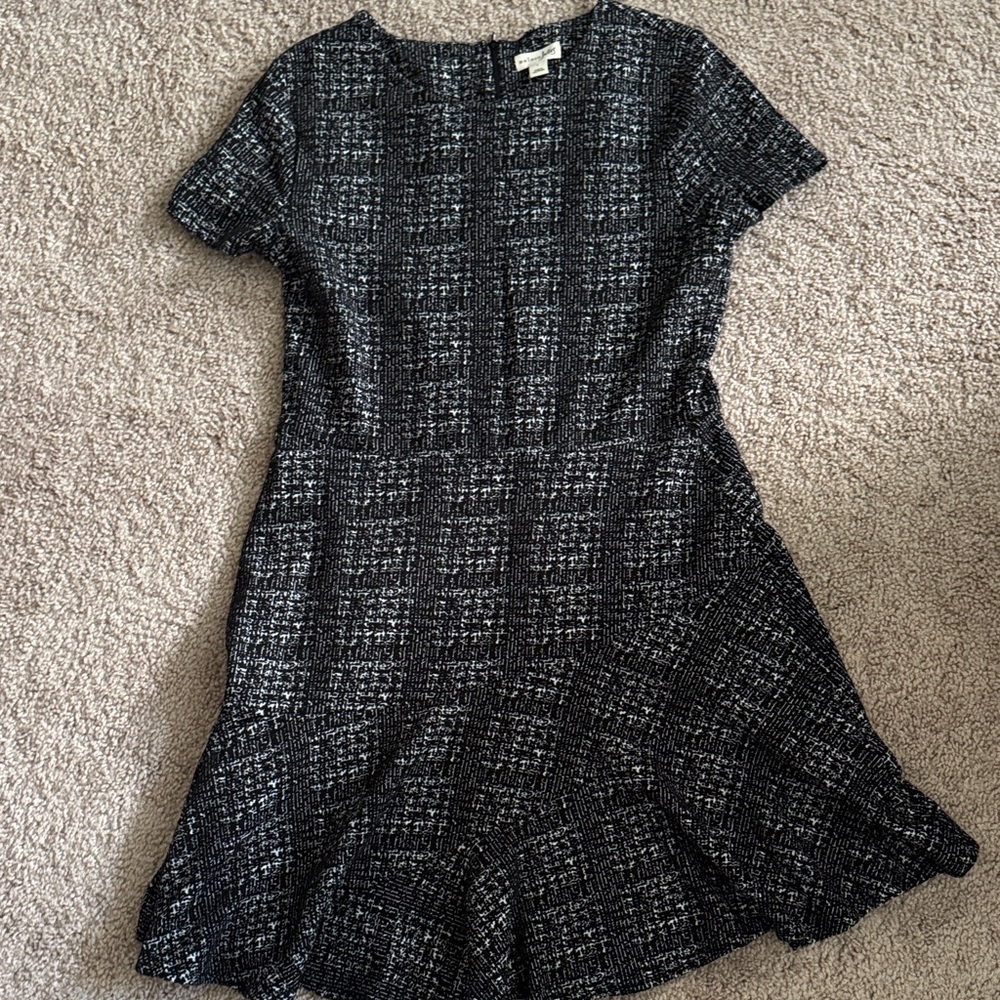 Maison Jules Black and White Tweed Mini Dress